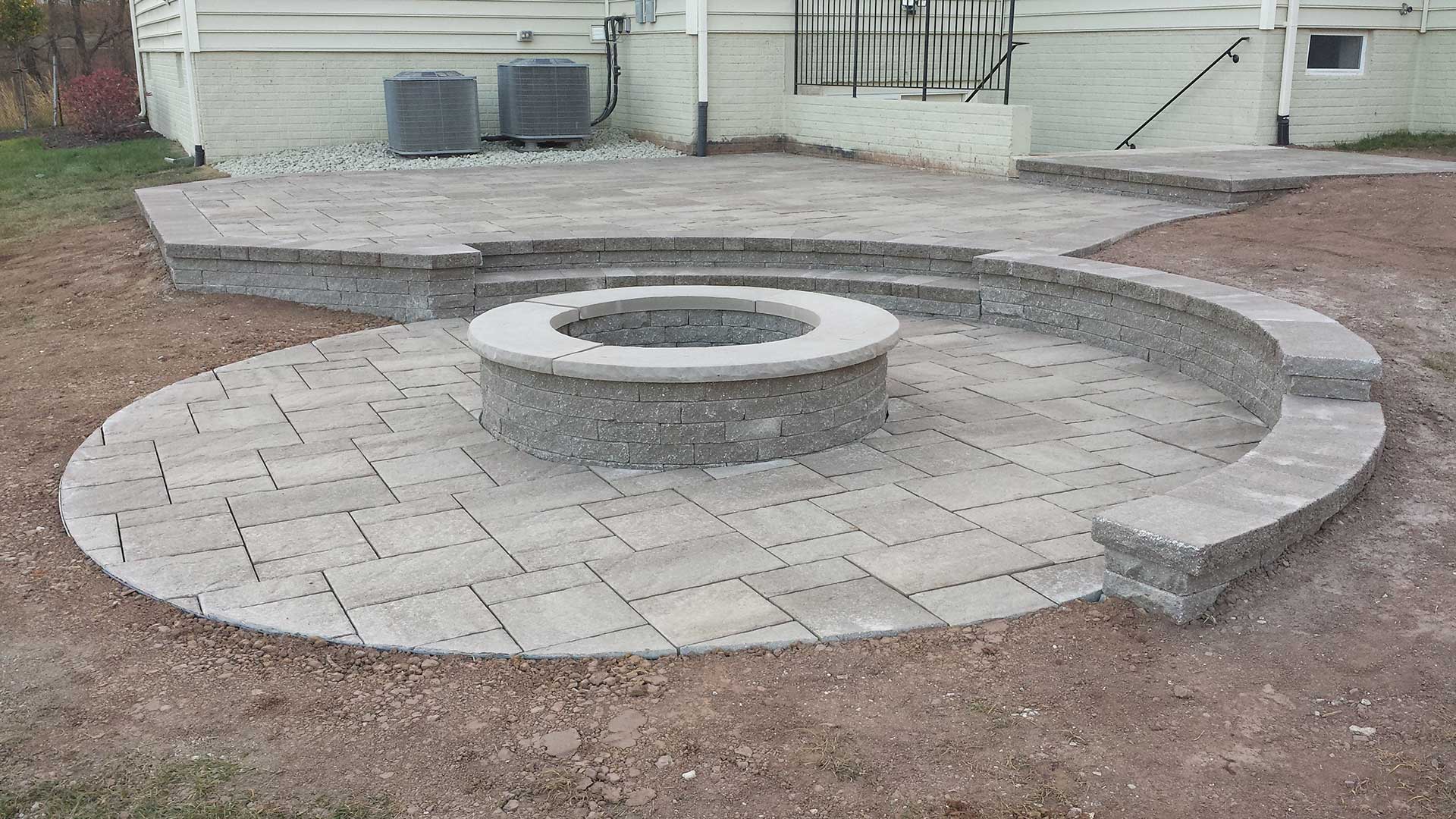 New fire pit installation at a Bristow, VA home property.