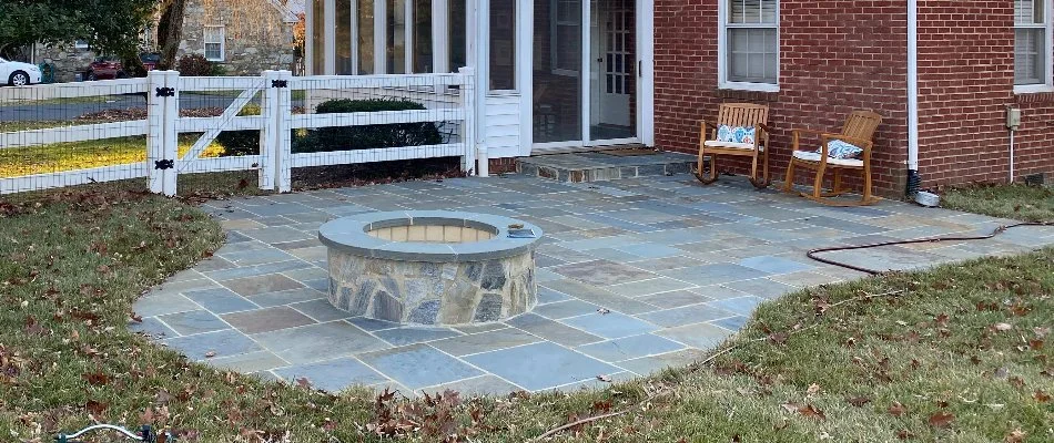 Small fire pit and patio in Bristow, VA.