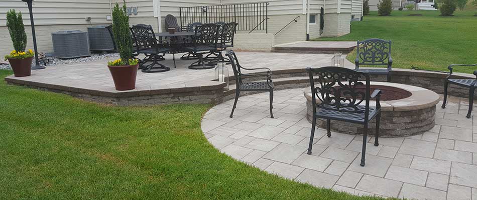 A great way to augment your paver patio is with a custom fire pit, which is what this Manassas customer opted to do.