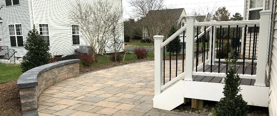 New patio and outdoor steps in Montclair, VA.